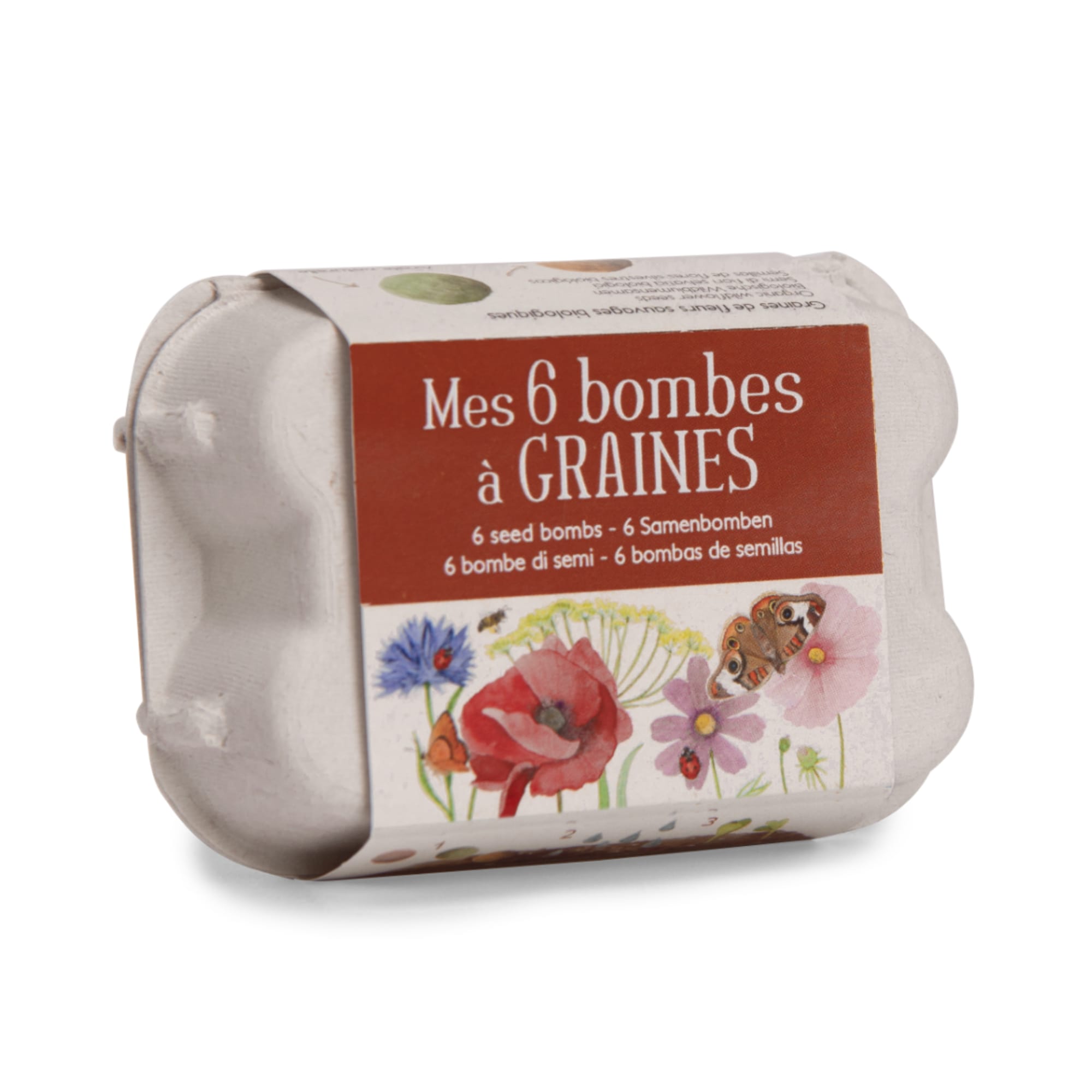 Box of 6 organic seed bombs, Flowers