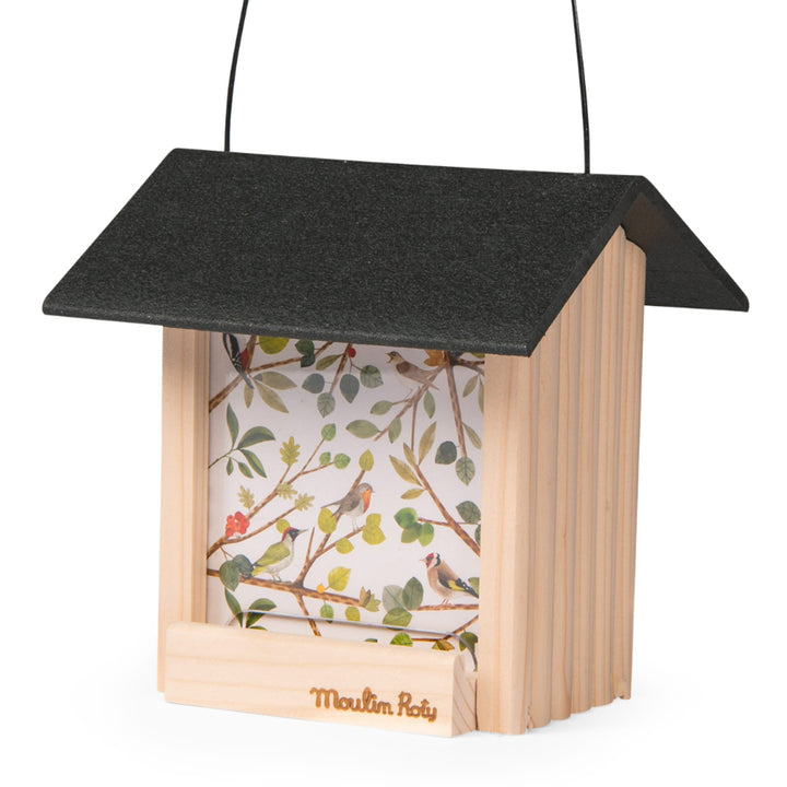 Wooden bird feeder