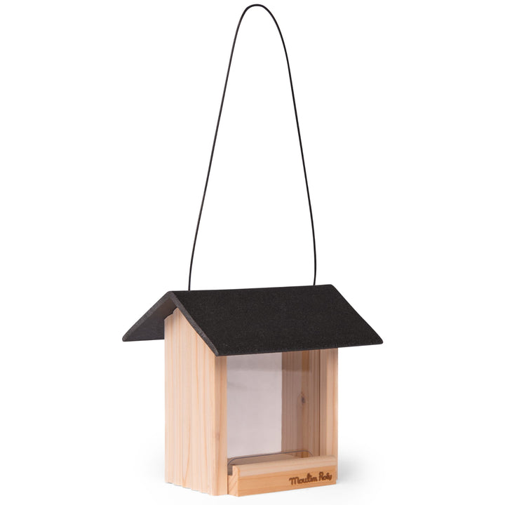 Wooden bird feeder