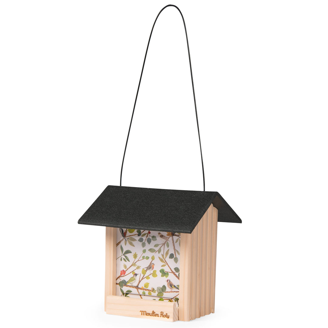 Wooden bird feeder