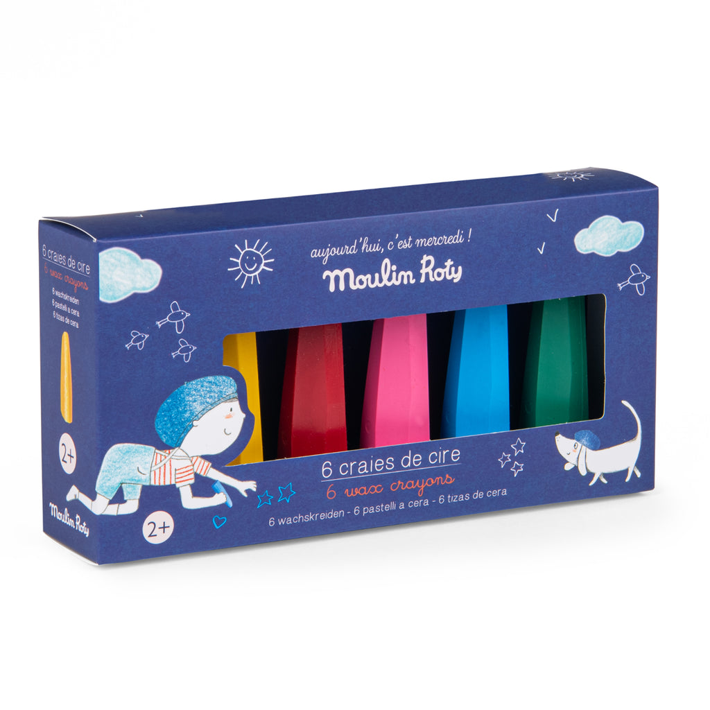 Wax crayons, 6 colors