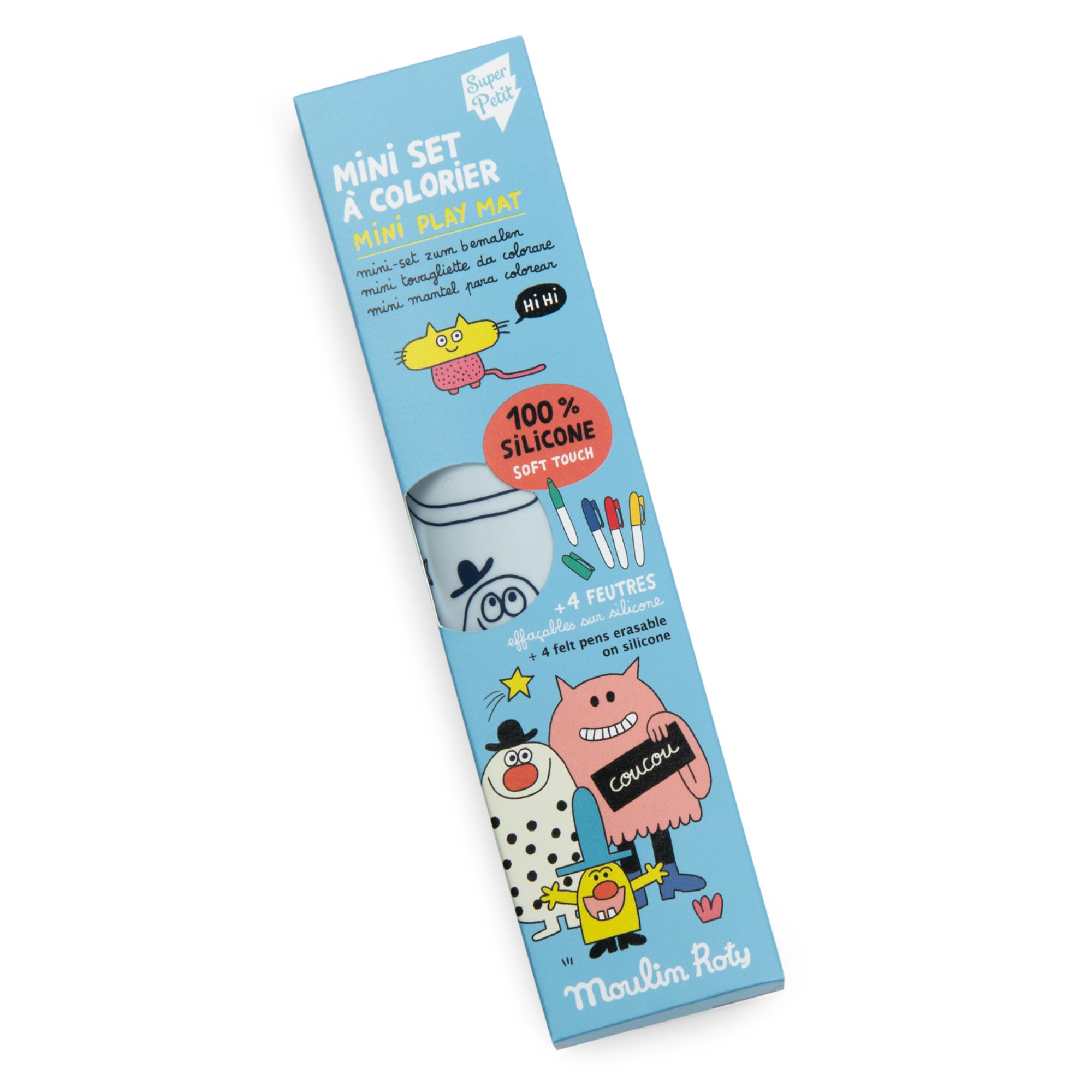 Mini tovaglietta in silicone da colorare con pennarelli, Les Schmouks
