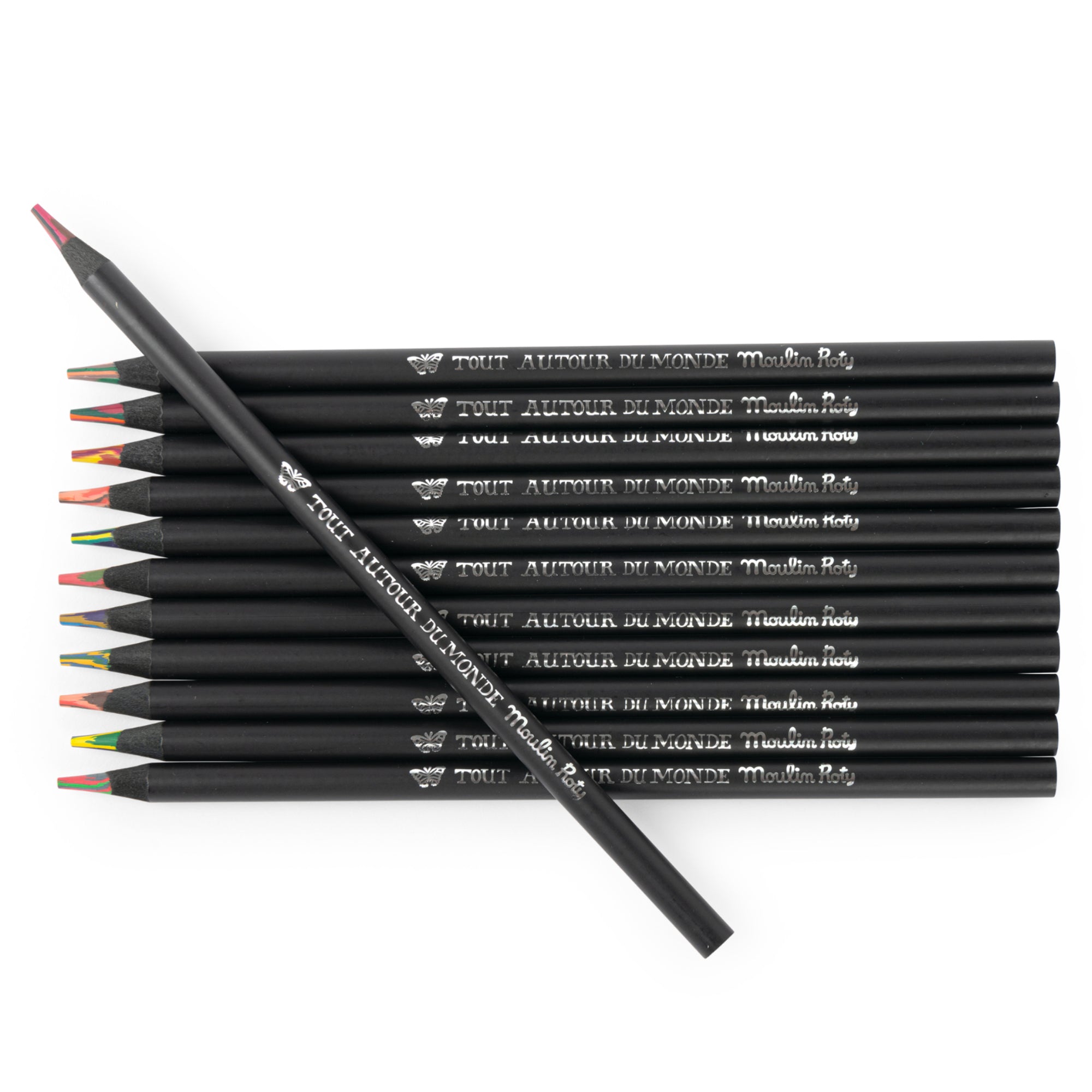 Scatola metallo con 12 matite multicolori