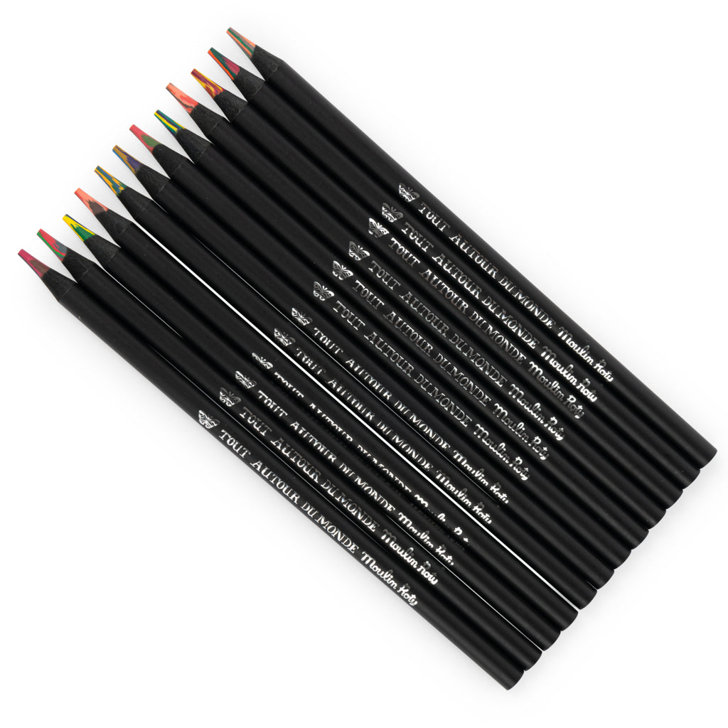 Metal box with 12 multi-colored pencils