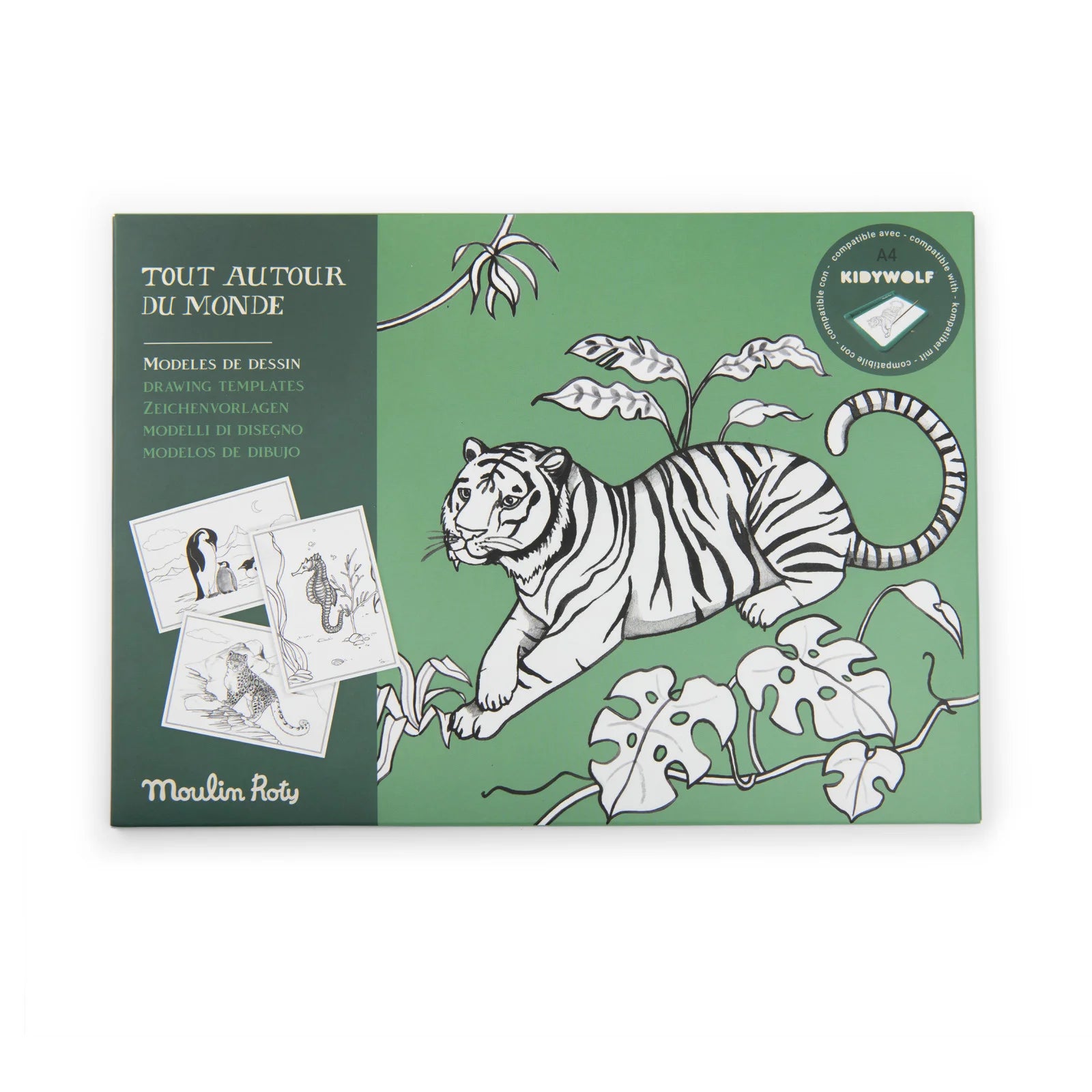24 Drawing templates, Animals of the world