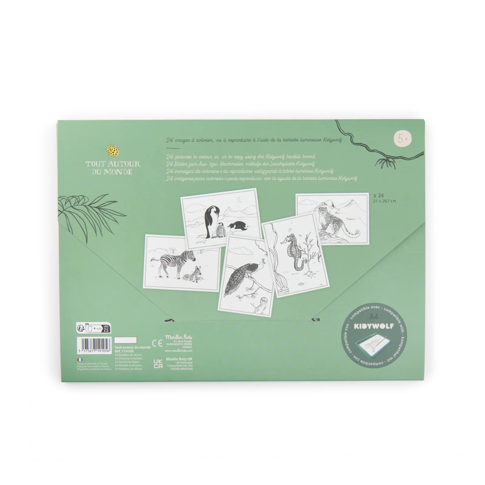 24 Drawing templates, Animals of the world