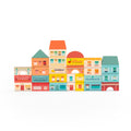 Wooden Village Building Blocks, 34pcs
