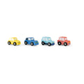 Set of 4 wooden cars