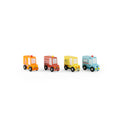 Set of 4 wooden trucks