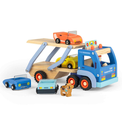 Wooden car transport truck