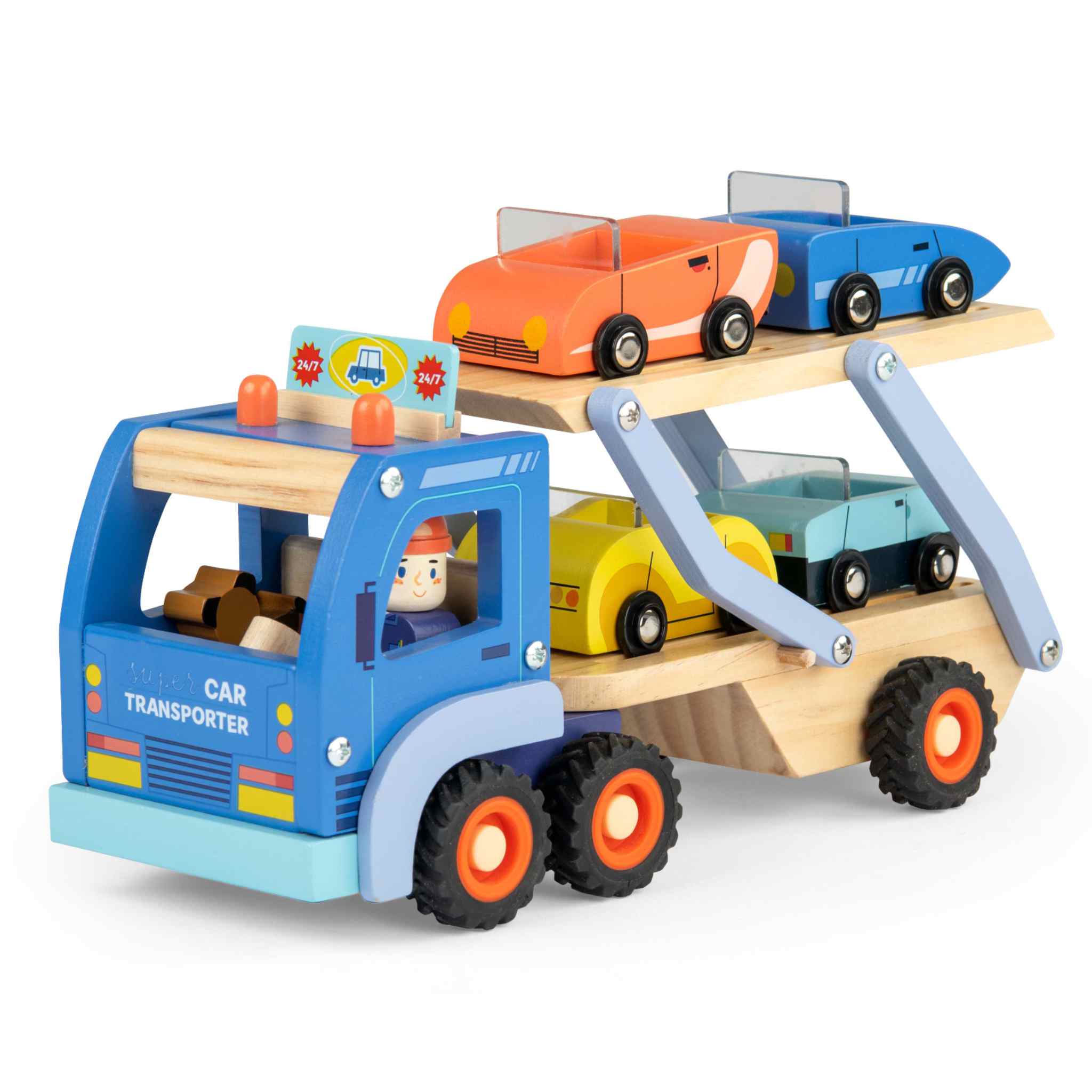 Wooden car transport truck