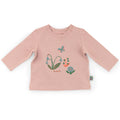 T-shirt manches longues en coton rose, Oriane