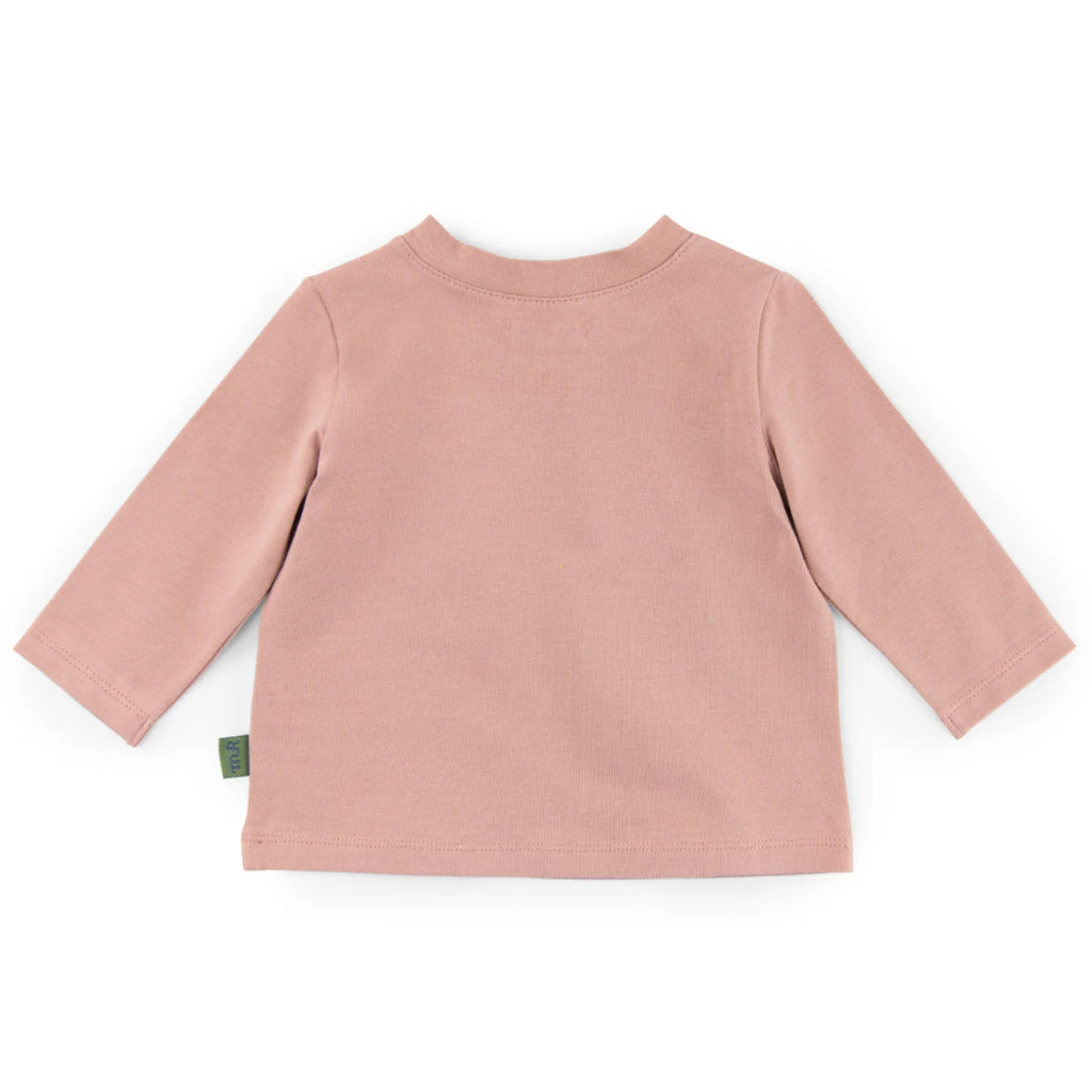 T-shirt manches longues en coton rose, Oriane