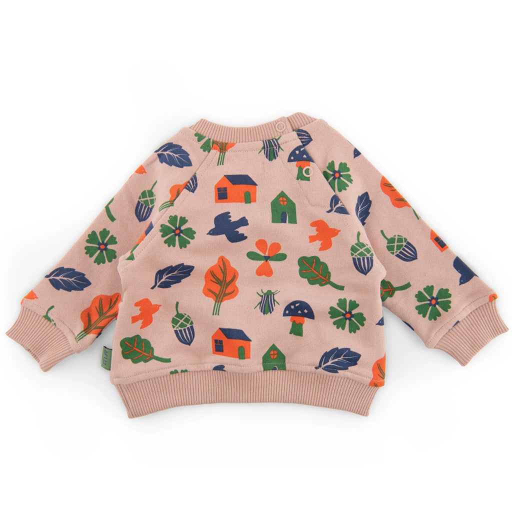 Sweat-shirt molleton imprimé sous bois rose, Olivia