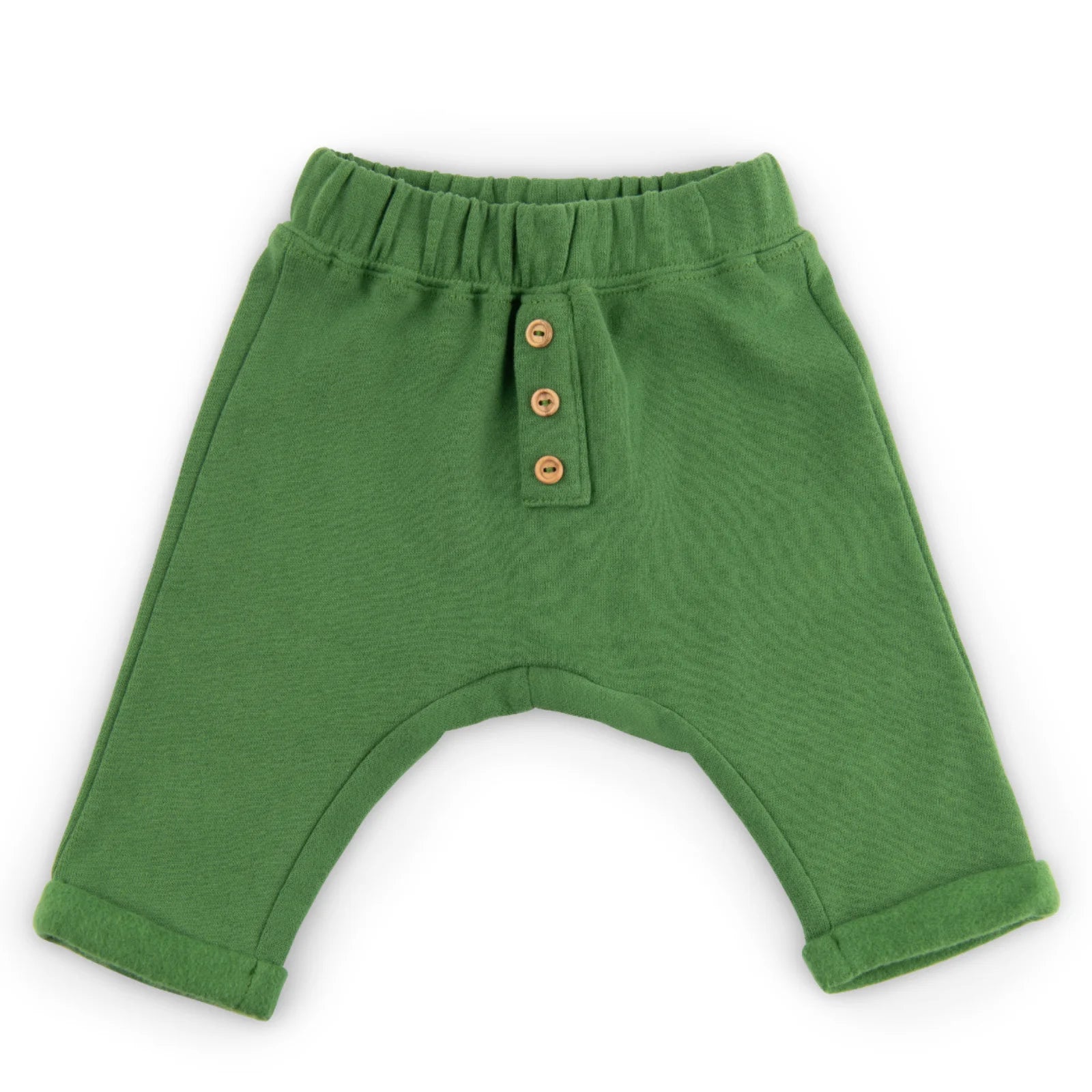 Pantaloni in cotone felpato effetto mano pesca verde, Octave