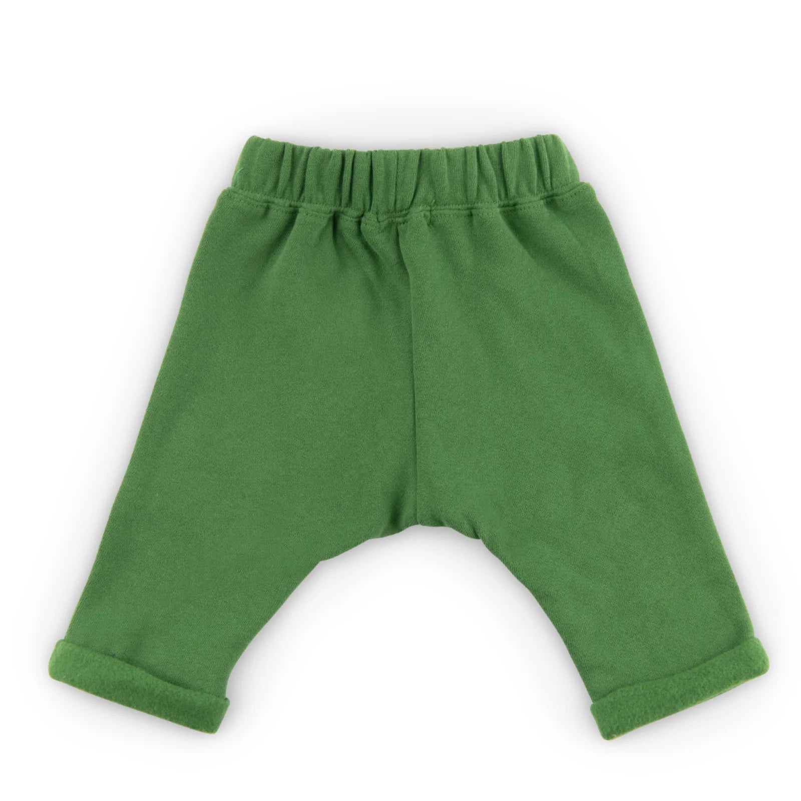 Pantaloni in cotone felpato effetto mano pesca verde, Octave
