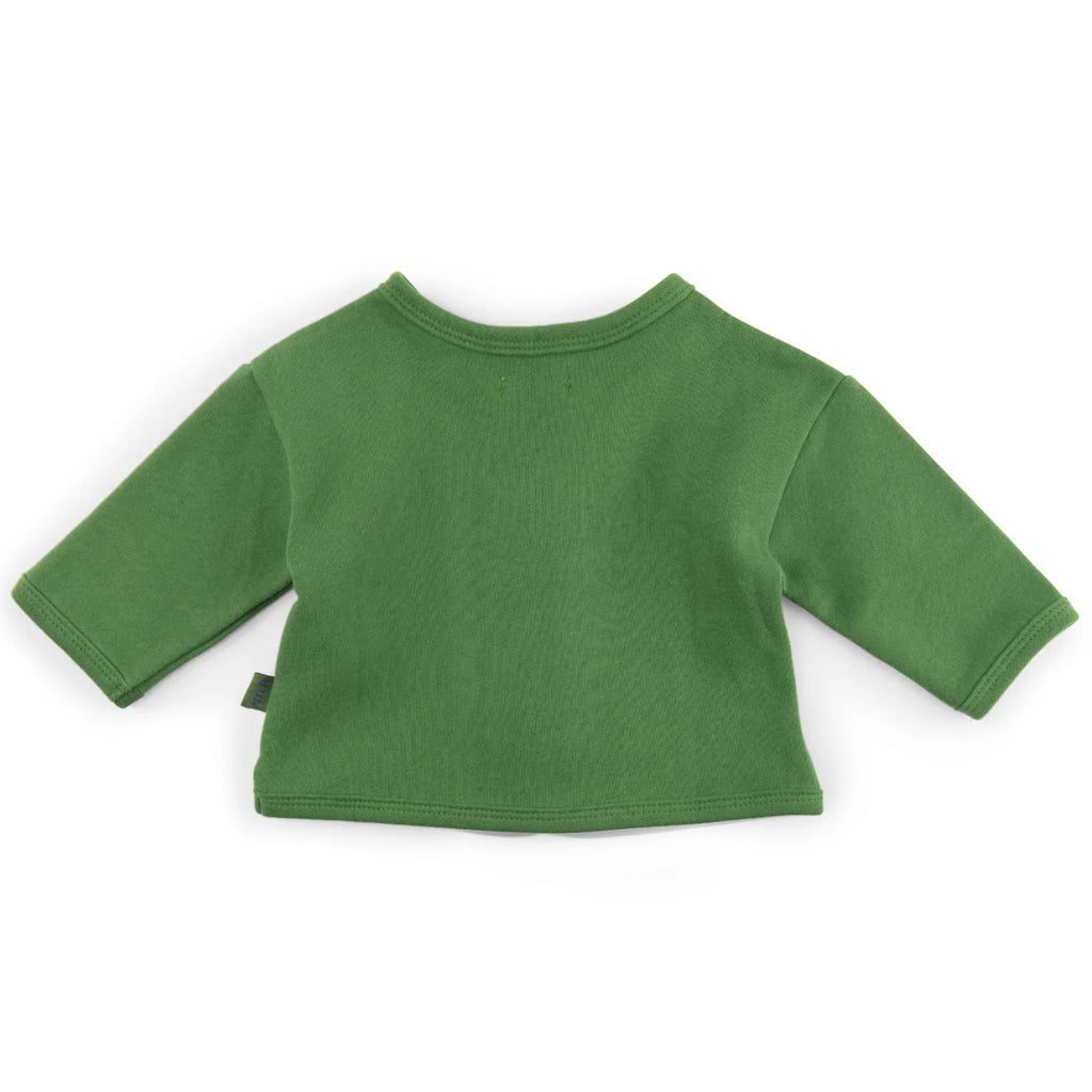 Cardigan in cotone felpato verde, Oscar
