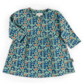 Abito in cotone caldo con stampa casette blu, Opale