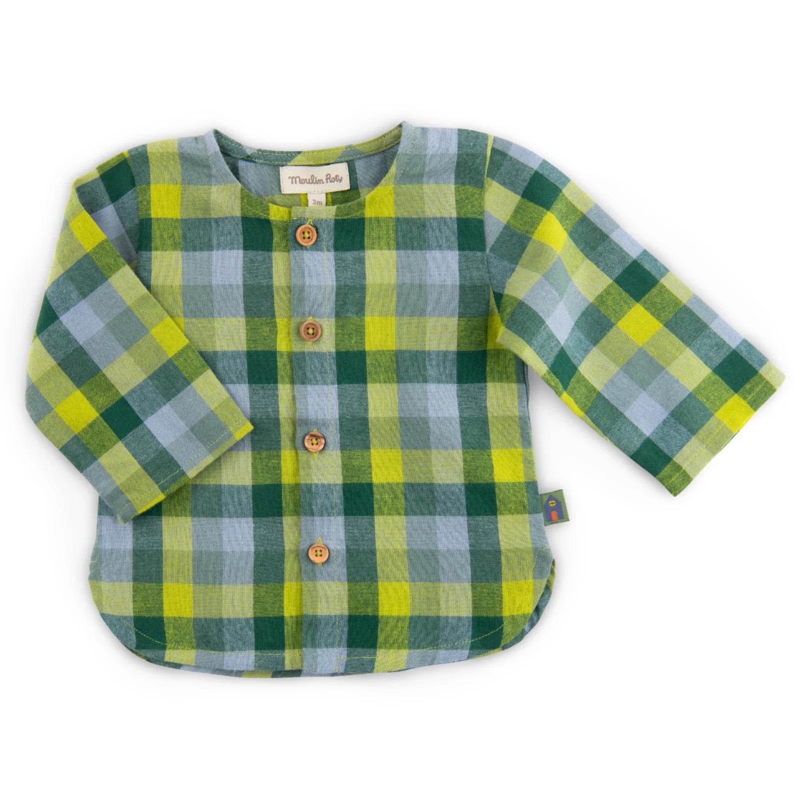 Camicia in cotone a quadretti verde, Osman