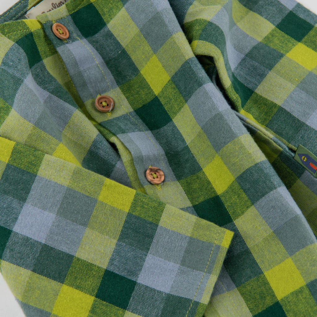 Camicia in cotone a quadretti verde, Osman