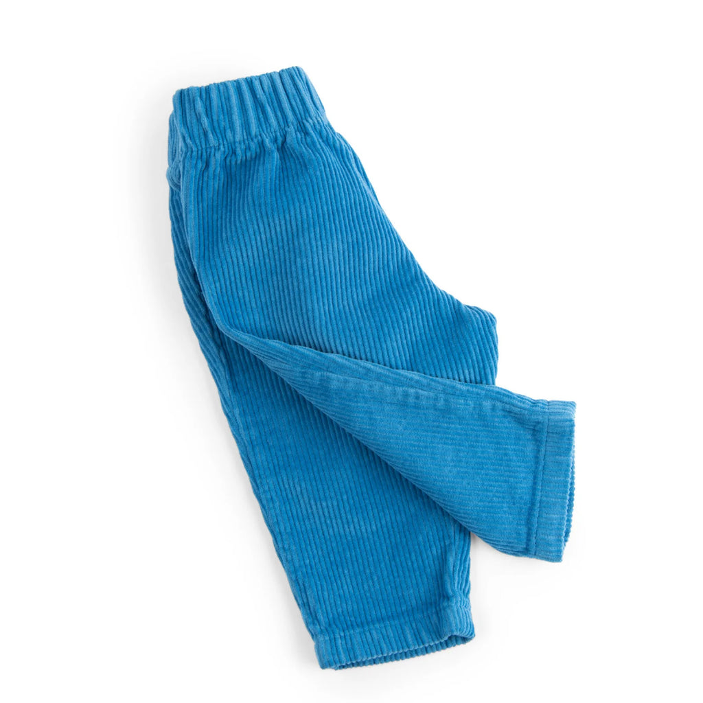 Pantalon en velours côtelé bleu, Ozan