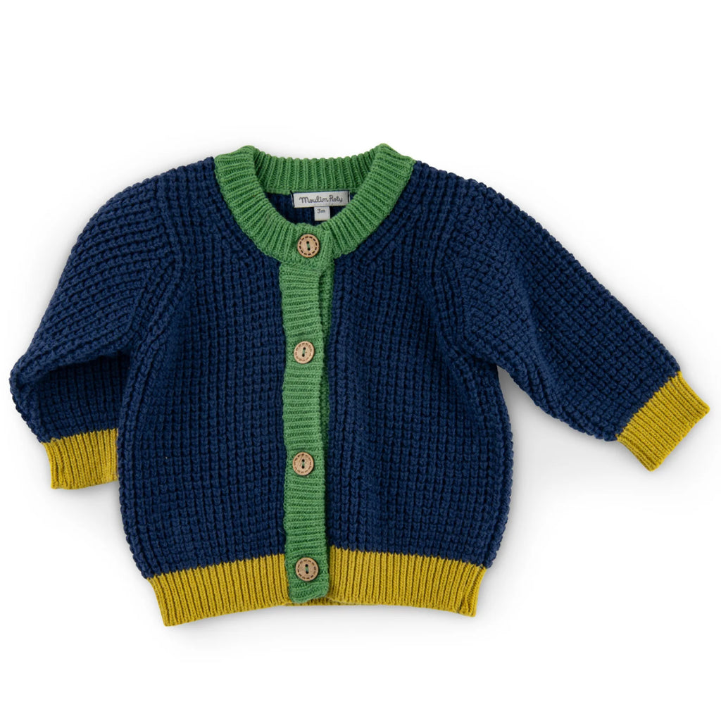 Cardigan in maglia grossa tricolore, Orion