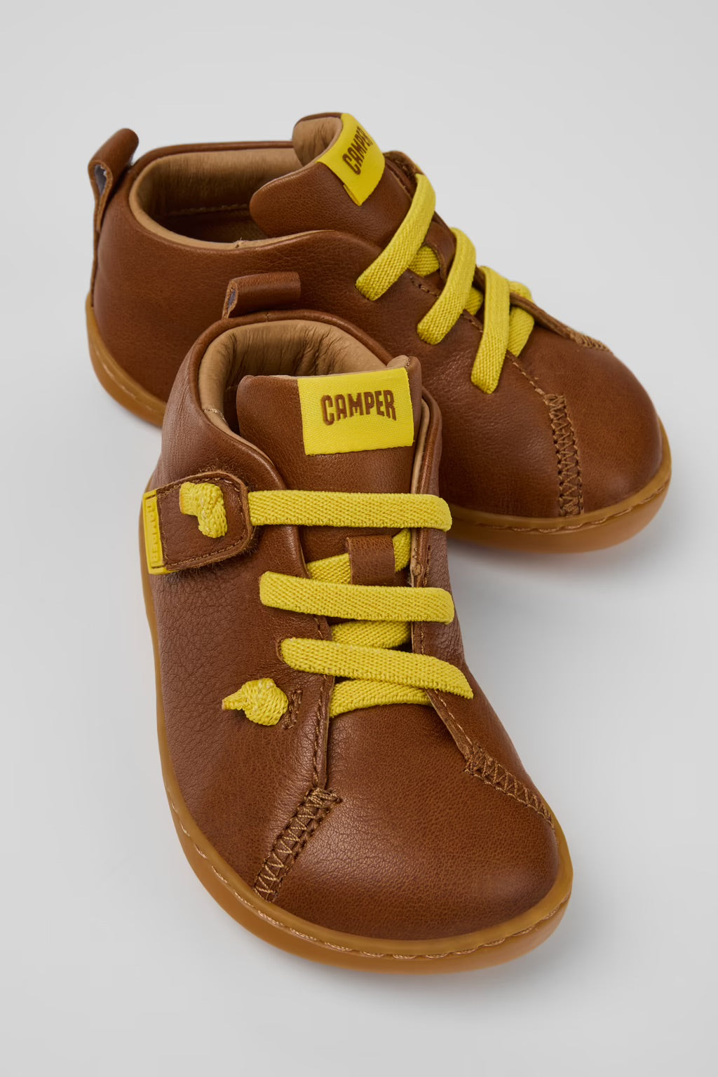 Brown leather ankle boots, Peu