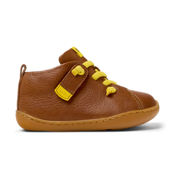 Brown leather ankle boots, Peu