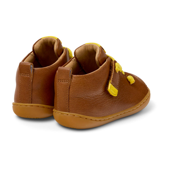 Brown leather ankle boots, Peu