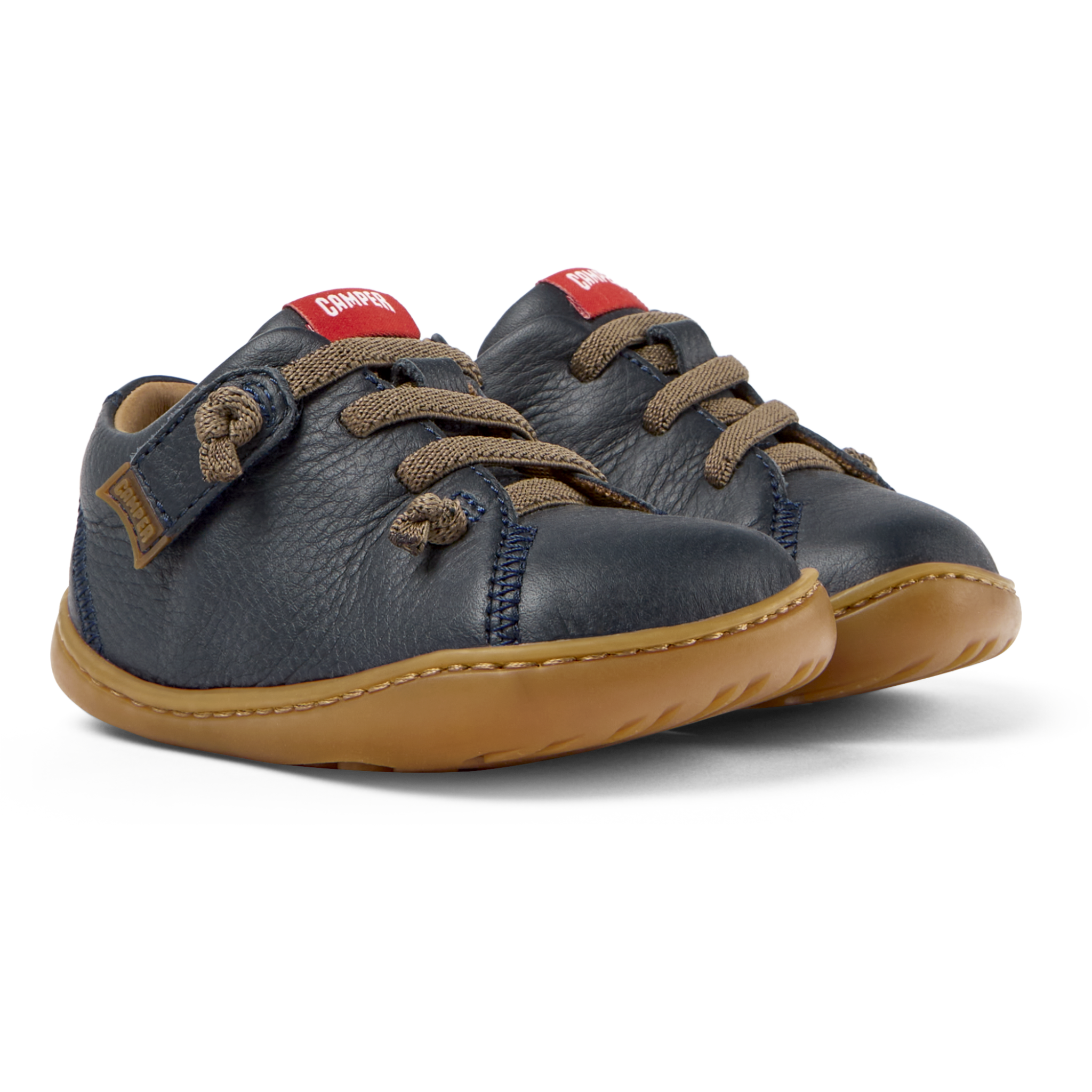 Navy blue leather shoes, Peu first steps