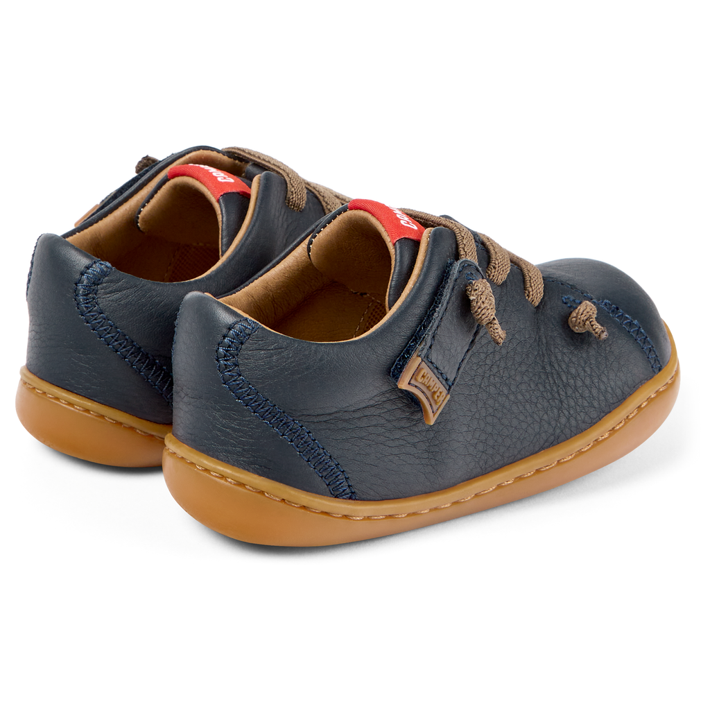 Navy blue leather shoes, Peu first steps