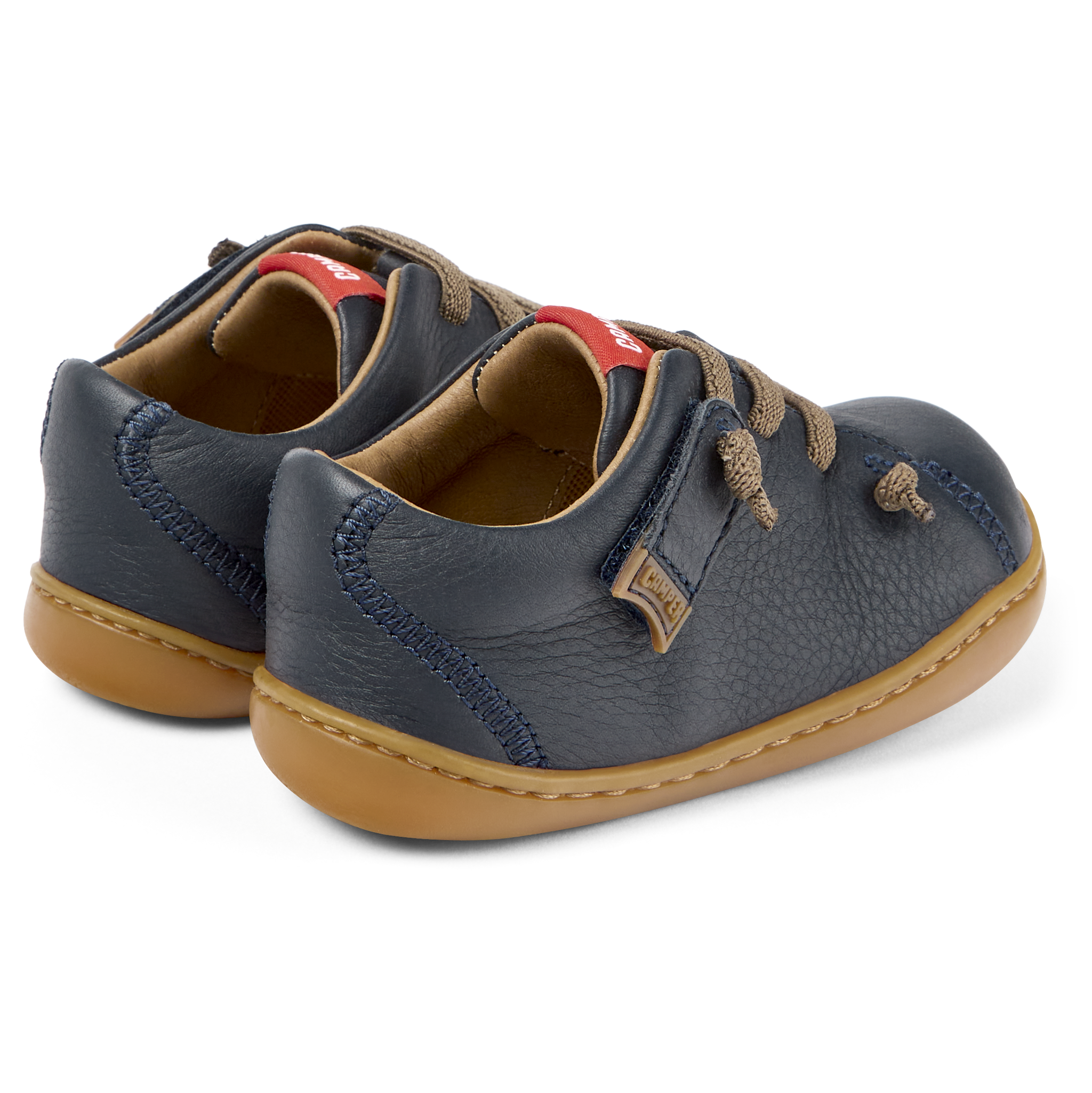 Navy blue leather shoes, Peu first steps