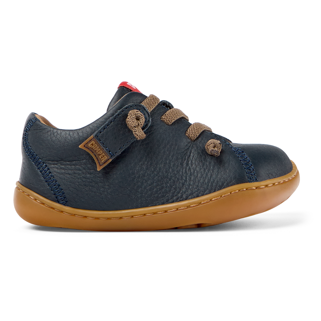 Navy blue leather shoes, Peu first steps