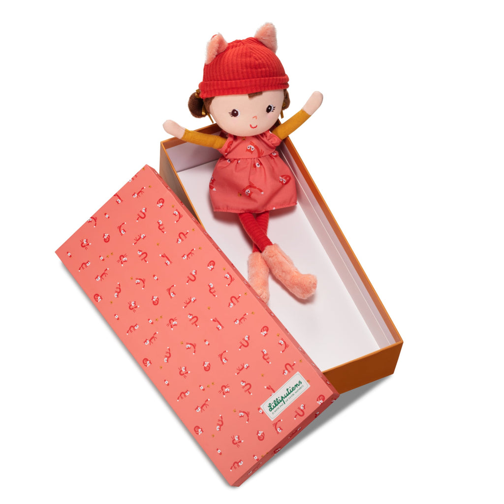 Cloth doll with box, Alice