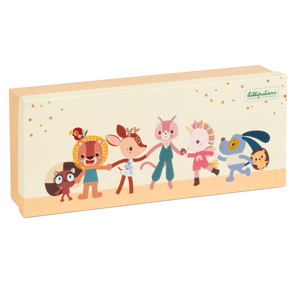 Set da 3 sonagli sensoriali in scatola Jack