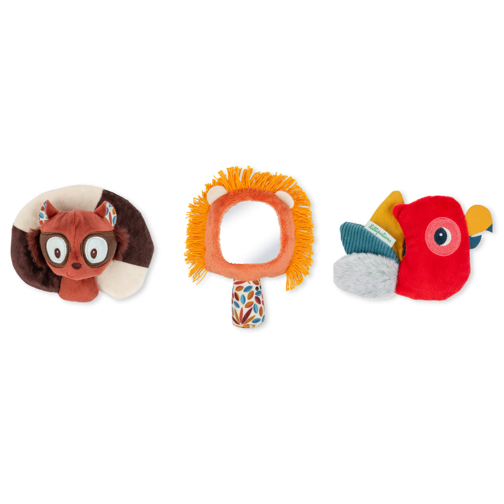 Set da 3 sonagli sensoriali in scatola Jack