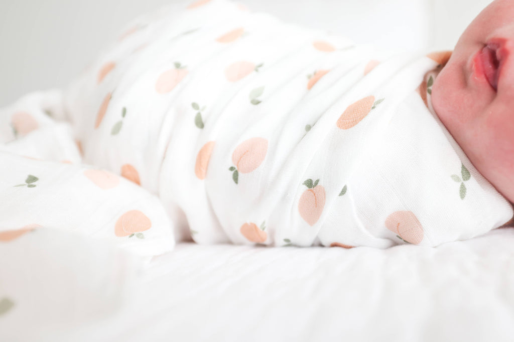 Muslin Cotton Baby Swaddle Blanket 100x100cm, Peaches