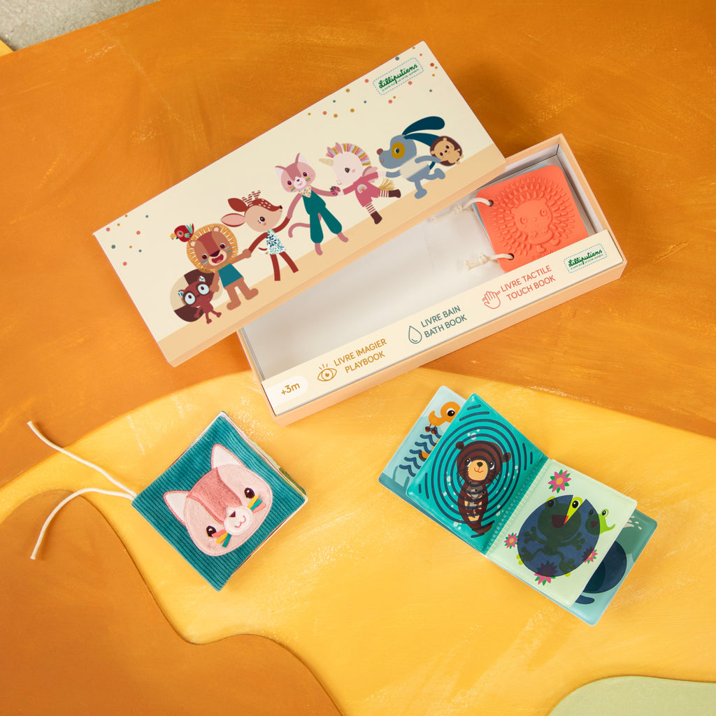 Set regalo 3 libri sensoriali per bambini - Giardino