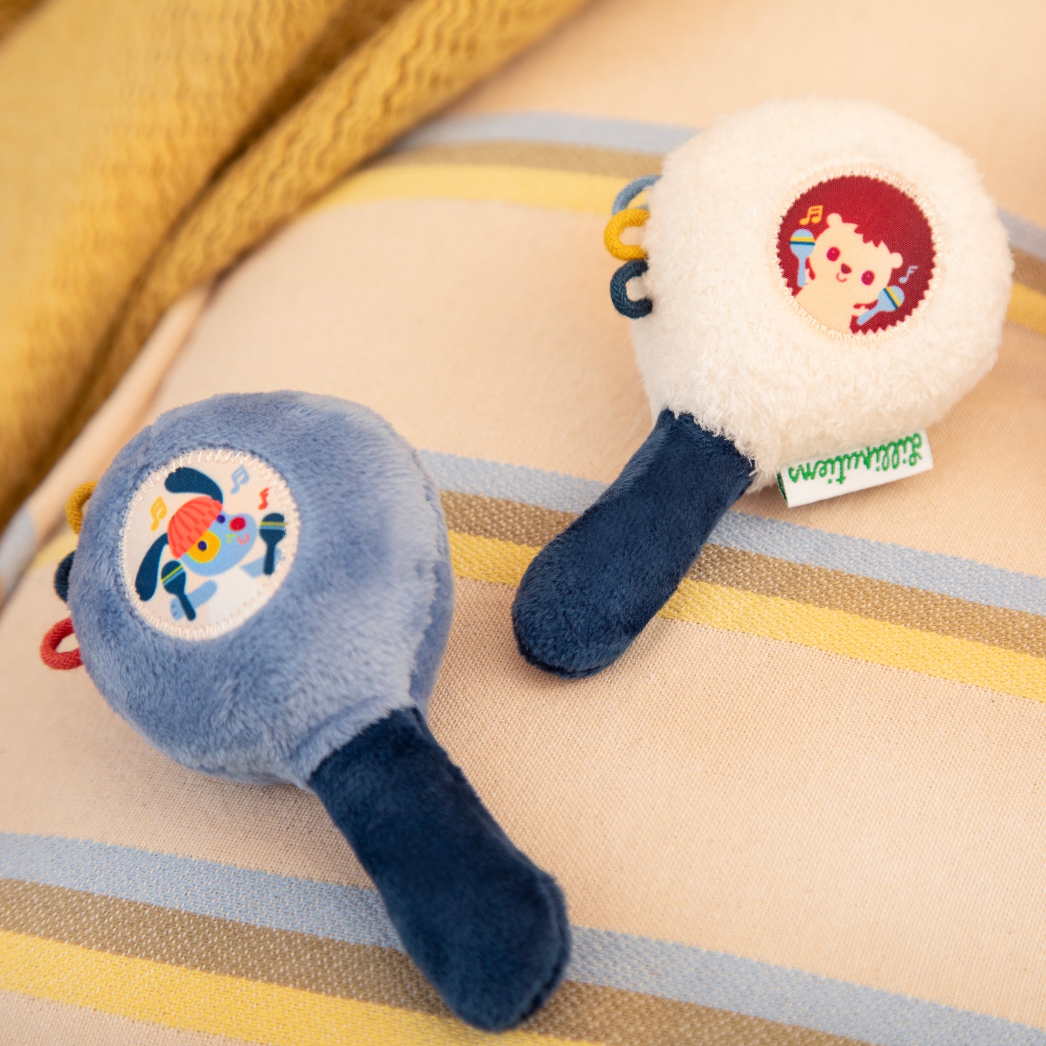 Maraca-shaped rattles