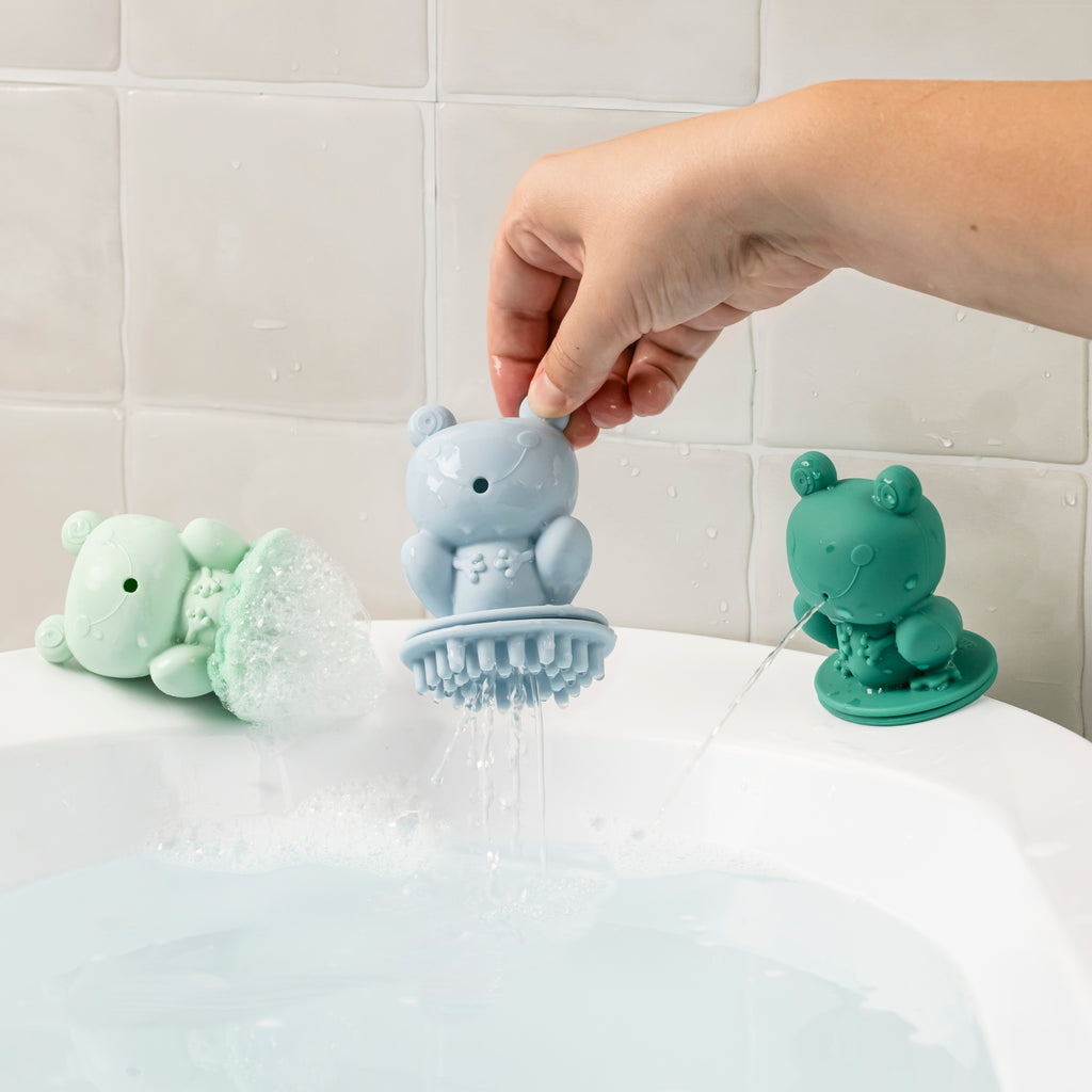 Bath Toy, Set of 3 Silicone Frogs