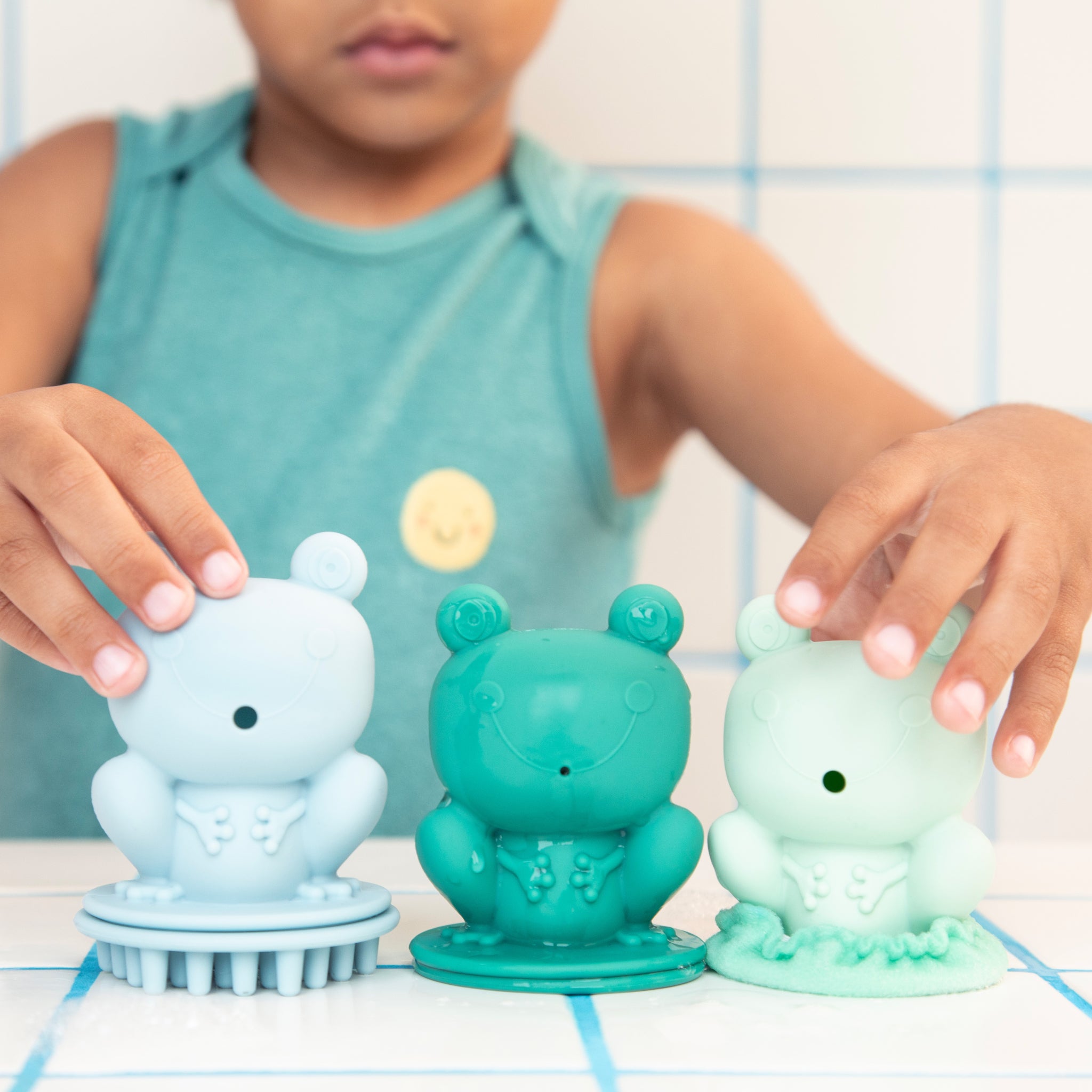 Bath Toy, Set of 3 Silicone Frogs