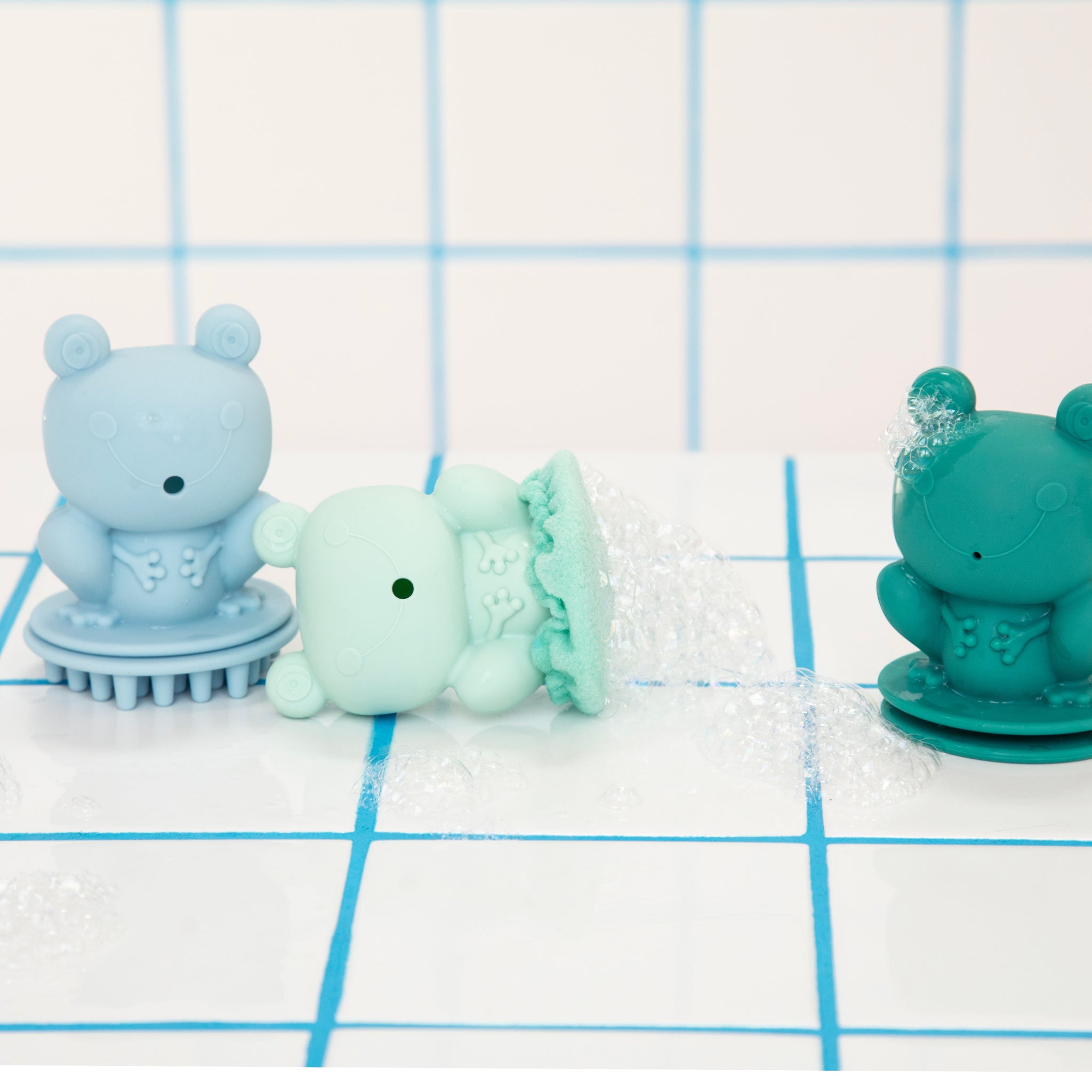 Bath Toy, Set of 3 Silicone Frogs