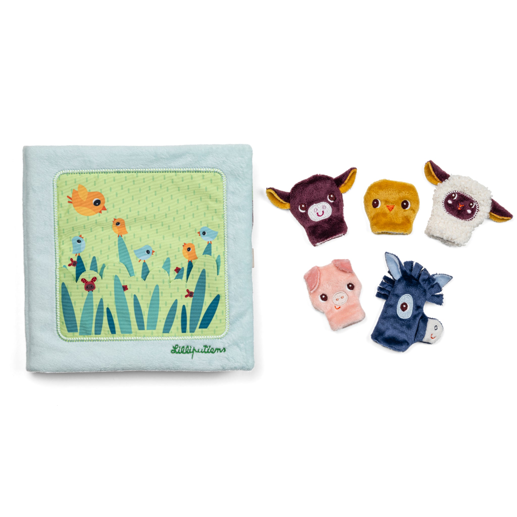 Libro di attività con marionette da dito, Fattoria