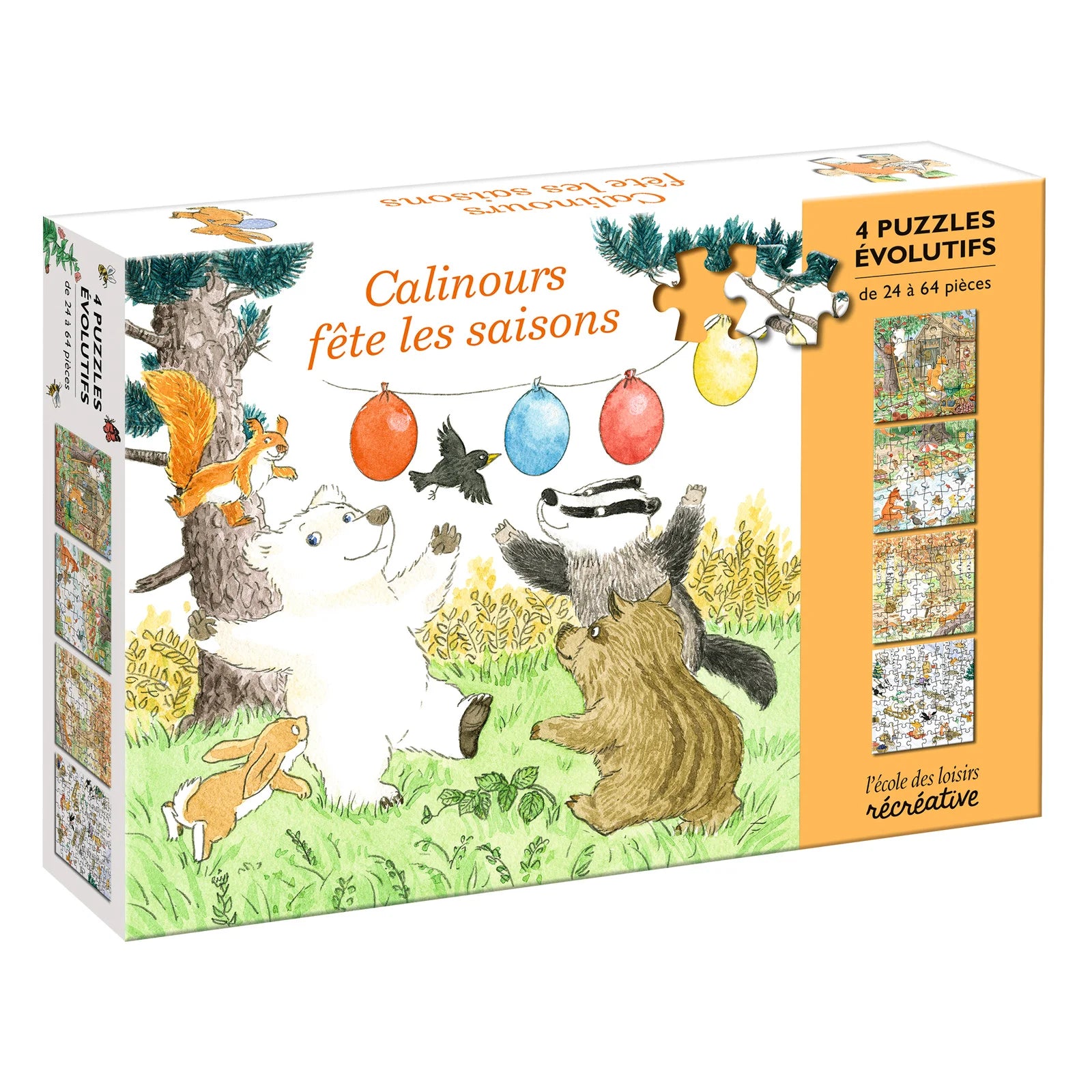 4 Puzzle evolutivi Calinours fête les saisons