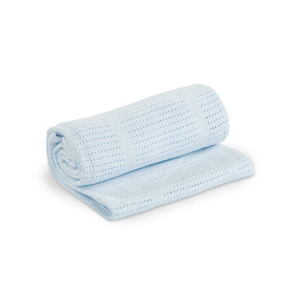 Copertina per neonati in cotone a nido d'ape – Blu (100cm x 80cm)