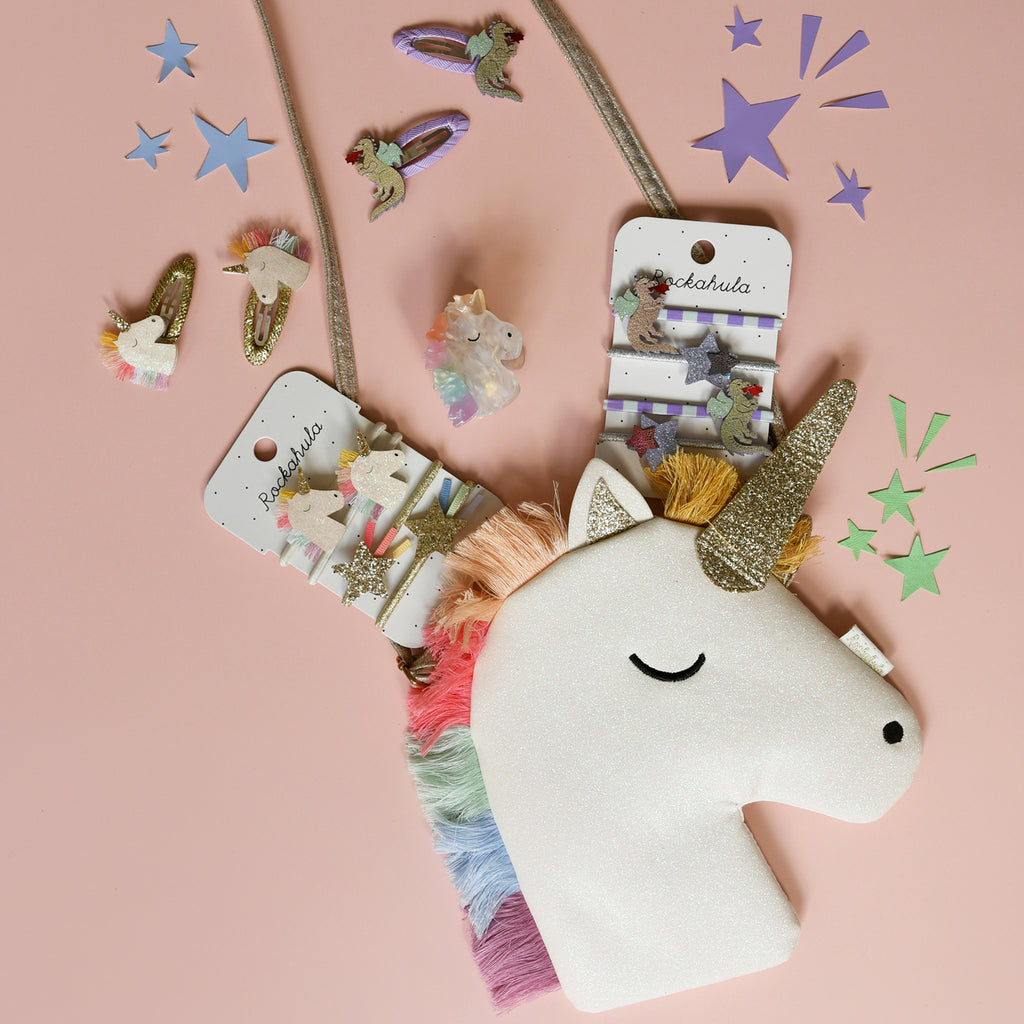 Fermaglio a pinza Unicorno Arcobaleno