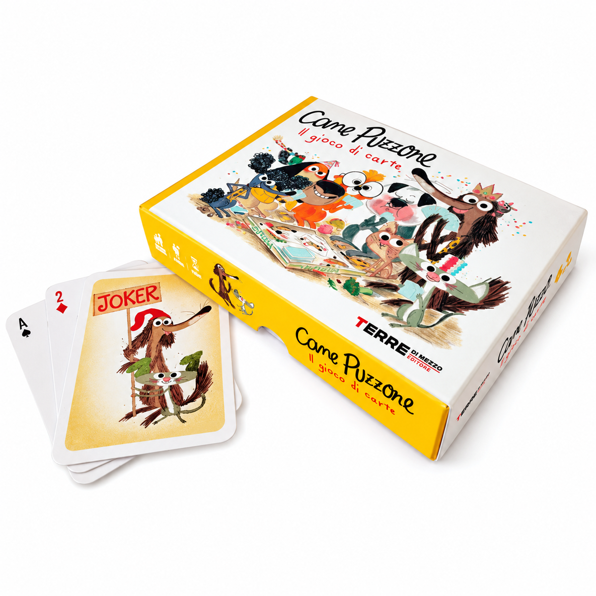 Cane Puzzone, il gioco di carte in italiano – scatola e carte, Terre di Mezzo