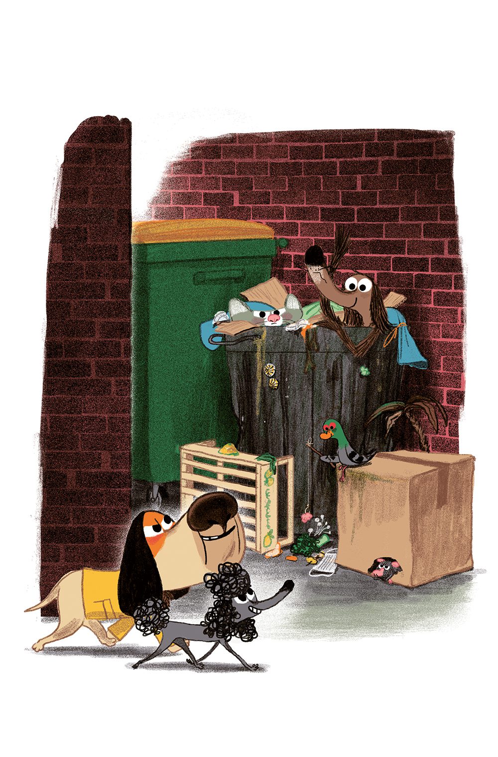 Gli amici di Cane Puzzone – illustrazione interna di Marc Boutavant