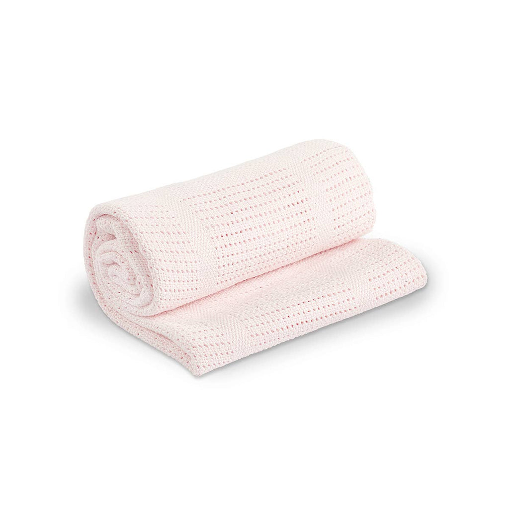 Honeycomb Cotton Baby Blanket – Pink (100cm x 80cm)