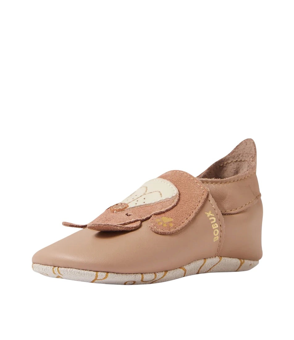 Chaussons en cuir souple, Peeking Puppy Warm Taupe